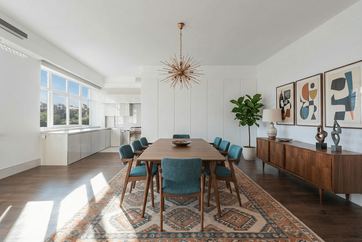 Mid-Century Living Room after staging